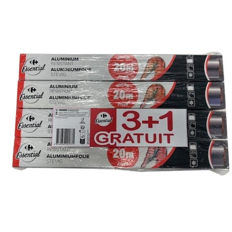 Carrefour rouleau aluminium 29cm x 20m lot de 4