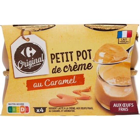Carrefour Original petit pot de crème caramel 4X100g