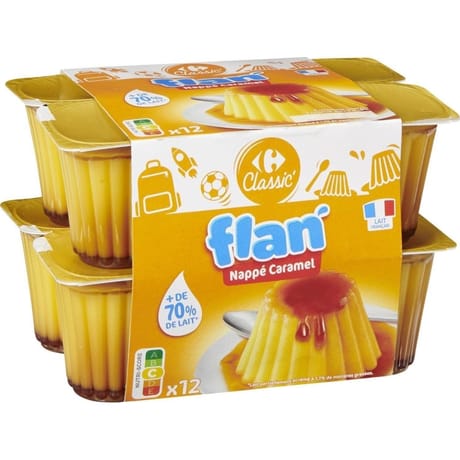 Carrefour Classic flan nappé caramel 12X100g