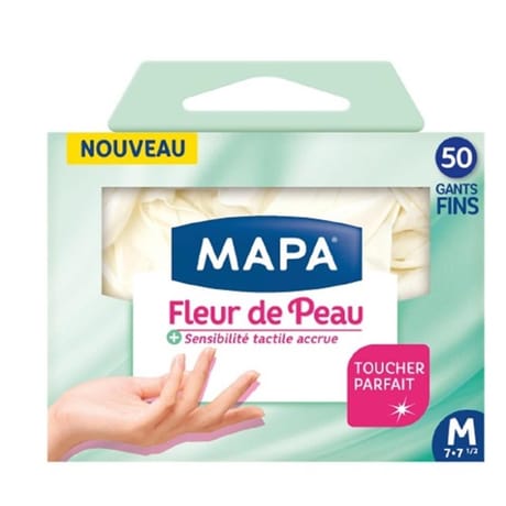 Mapa gants jetables fleur de peau x50 taille m