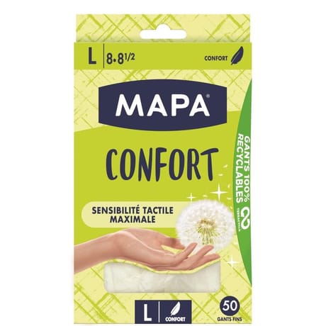 Mapa gants jetables fleur de peau x50 taille l