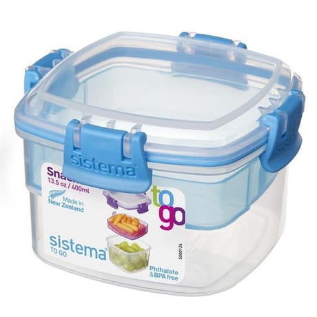 Sistema boite alimentaire carrée a clips snack to go 400ml