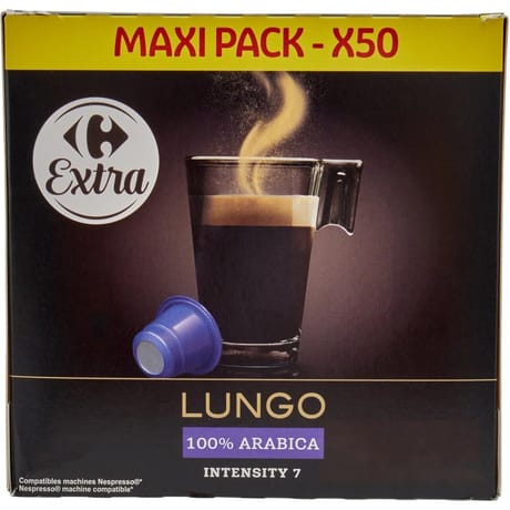 Carrefour extra capsules lungo x50 - 250g
