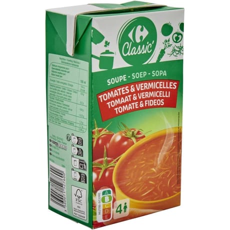 Carrefour soupe à la tomate et aux vermicelles 1l
