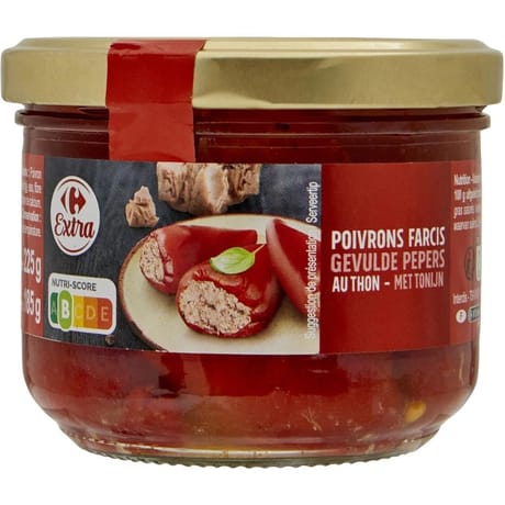 Carrefour extra poivrons farcis au thon 185g