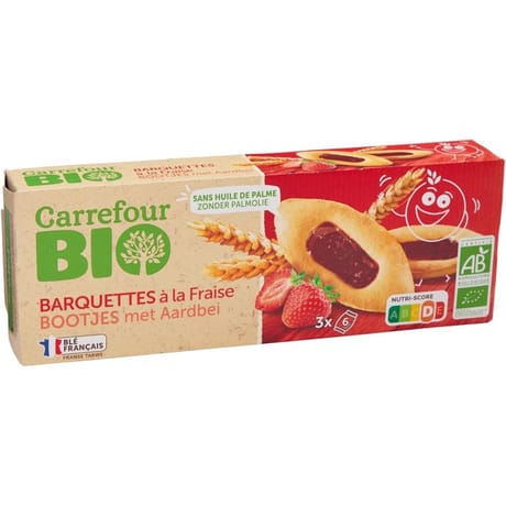 Carrefour bio barquettes à la fraise bio 120g