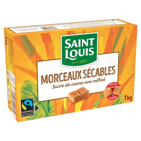 St louis morceaux sécables de sucre de canne non raffiné équitable 1kg