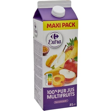 Carrefour Extra pur jus multifruits 100% 2l