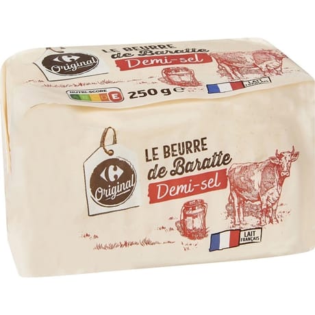 Carrefour original le beurre de baratte demi sel 250g