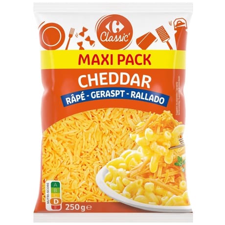 Carrefour Classic' cheddar rapé 250g