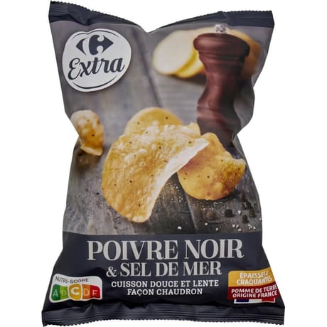 Carrefour chips poivre et sel 120g