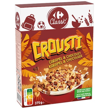 Carrefour sensation céréales chocolat caramel 375g