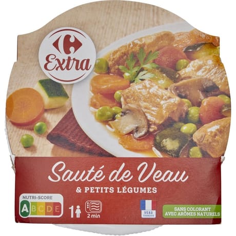 Carrefour extra sauté de veau et petits légumes 280g