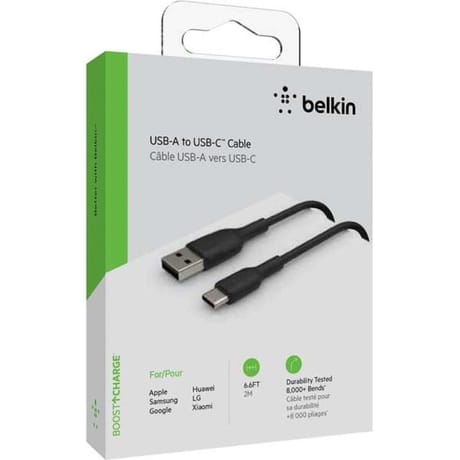 Câble usb 2 m cab001bt2mbk belkin