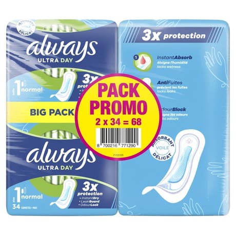 Always ultra serviettes hygiéniques normal x68