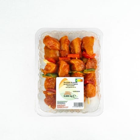 Brochette de poulet au poivron et oignon 600g
