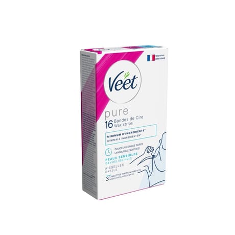 Veet pure bande de cire froide aisselles peaux sensibles x16