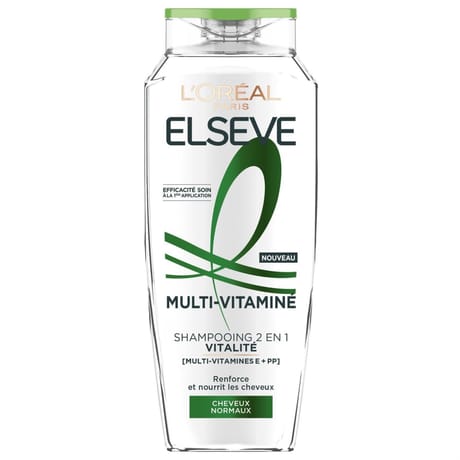 Elseve multi-vitaminé shampooing 2en1 vitalité 300ml