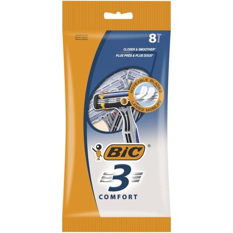 Bic 3 comfort rasoirs jetables homme pack de 8
