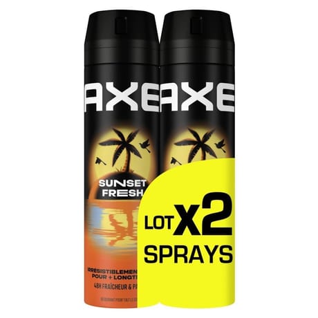 Axe supreme deodorant homme fresh 48h fraicheur&parfum 2x200ml