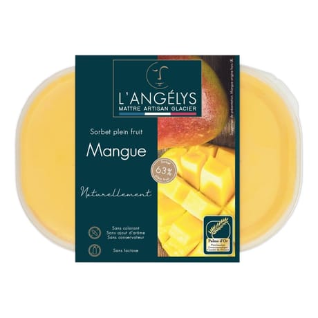 L'angelys bac sorbet plein fruit mangue 750ml 500g