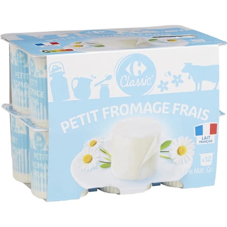Carrefour classic fromage frais nature 3.8% mg 12x60g