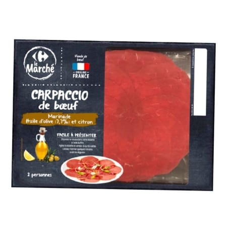 Carpaccio de boeuf huile olive citron 190gCarrefour le marché