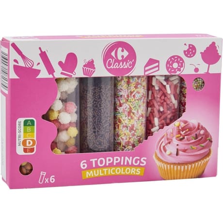 Carrefour classic' décorations pour pâtisserie assortiment x6 - 150g