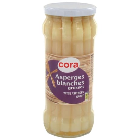 Cora asperges blanches grosses bocal 320g