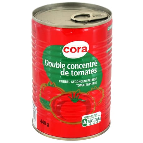 Cora double concentré de tomates 440g