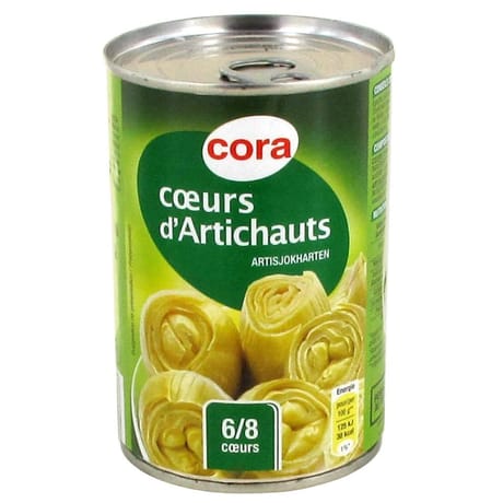 Cora coeurs d'artichauts boite 1/2 240g