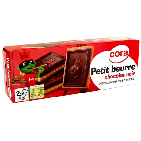 Cora kido petit beurre tablette chocolat noir 150g