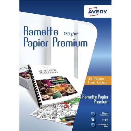 Avery 200 feuilles papier mat premium 120g/m2 fsc 2584