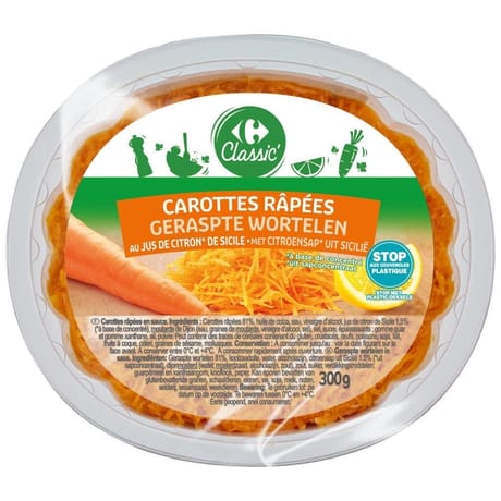 Carrefour classic' carottes rapées au jus de citron 300g
