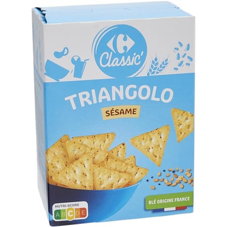 Carrefour classic' biscuits apéritifs crackers sésame 100g