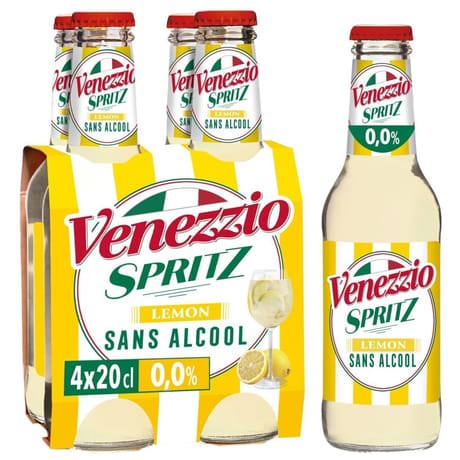 Cocktail sans alcool petillant venezzio spritz lemon 4 x 20 cl