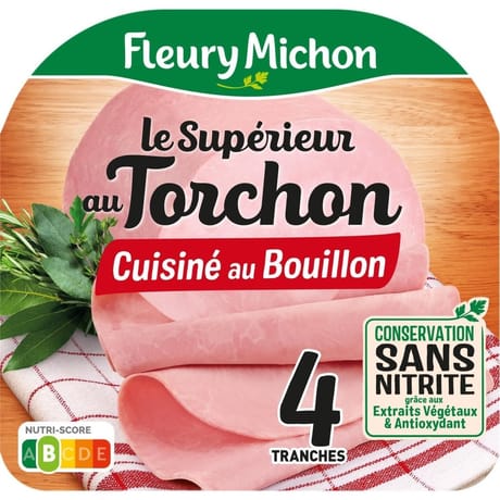 Fleury Michon jambon le torchon conservation sans nitrite 4 tranches 140g