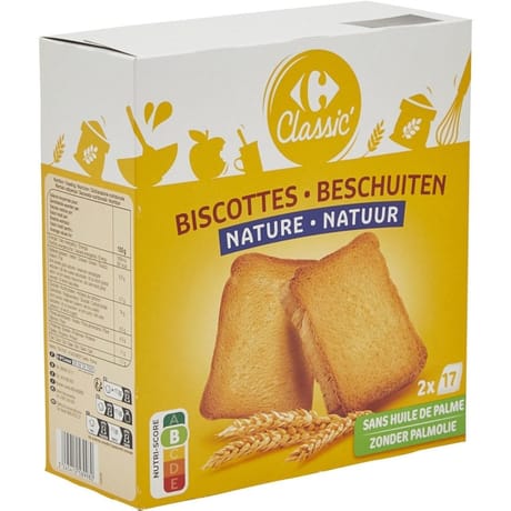 Carrefour classic' 34 biscottes nature 300g