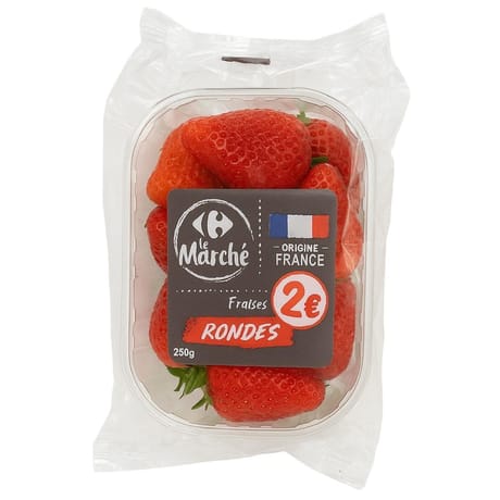 Fraise ronde barquette 250g carrefour le marché