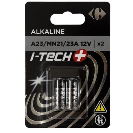 Carrefour 2 piles alcalines A23 i-tech+