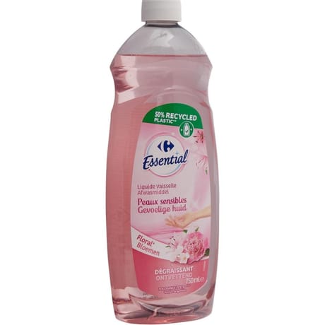 Carrefour essential liquide vaisselle peaux sensibles Floral 750ml