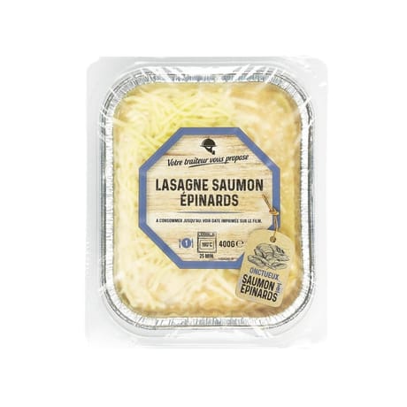 Lasagne au saumon et épinards, 400g