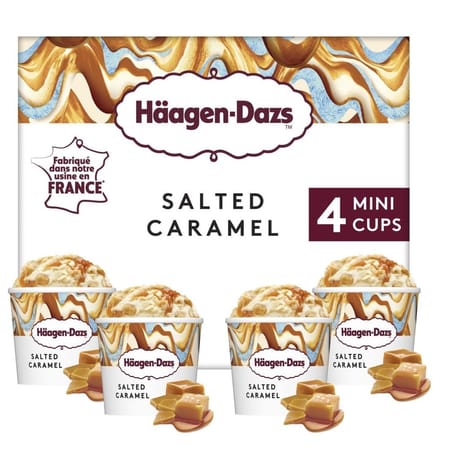 Haagen dazs 4 mini pots salted caramel 380ml 324g