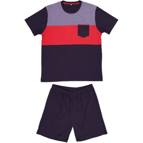 Pyjama short homme MARINE ROUGE S
