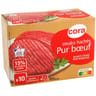 Cora 10 steaks hachés pur boeuf 15% mg 1kg