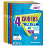 Clairefontaine 4 cahiers piqûre grands carreaux 24x32cm 48 pages 90g