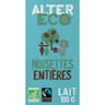 Alter Eco chocolat lait noisettes entières bio 100g
