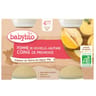 Babybio pot pomme coing sans gluten dès 4 mois 2x130g