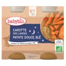 Babybio bonne nuit légumes variés blé dès 6 mois 2x200g