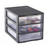 Sundis mini tour de rangement orgamix a4 3 tiroirs gris argent